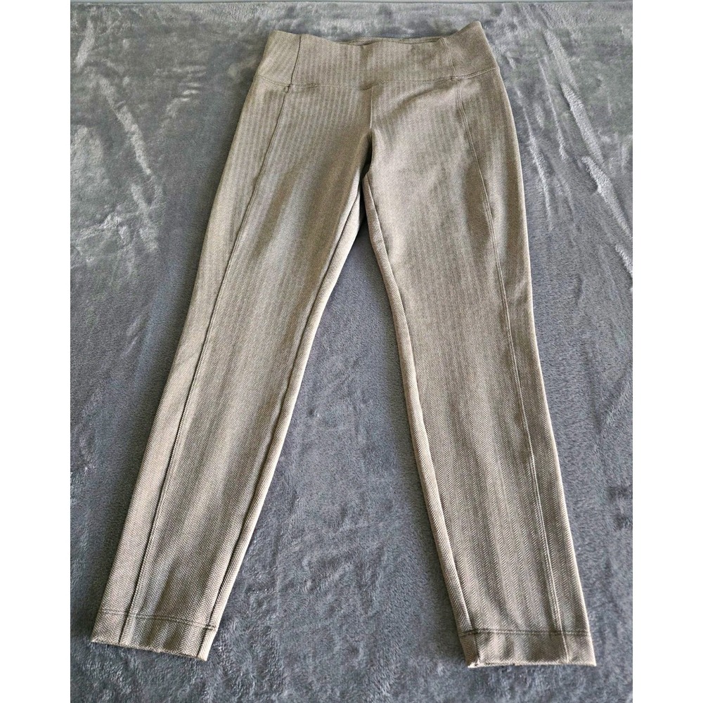 Athleta Delancey Herringbone Mid to High Rise Ankle Leggings Beige/Tan Size Med